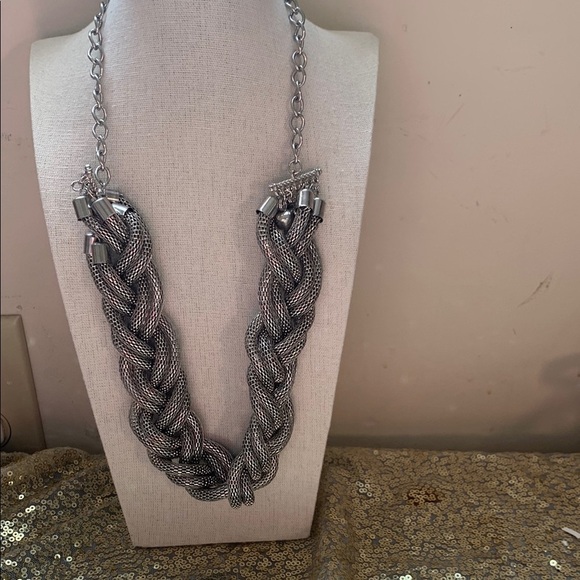 Silver Braided Necklace - Picture 1 of 4